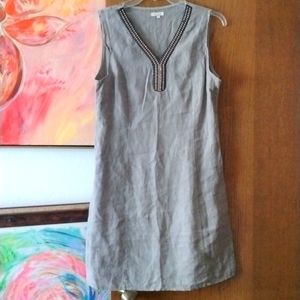 Woman's dress size L made in Italy 100% cotton in great condition light gray
